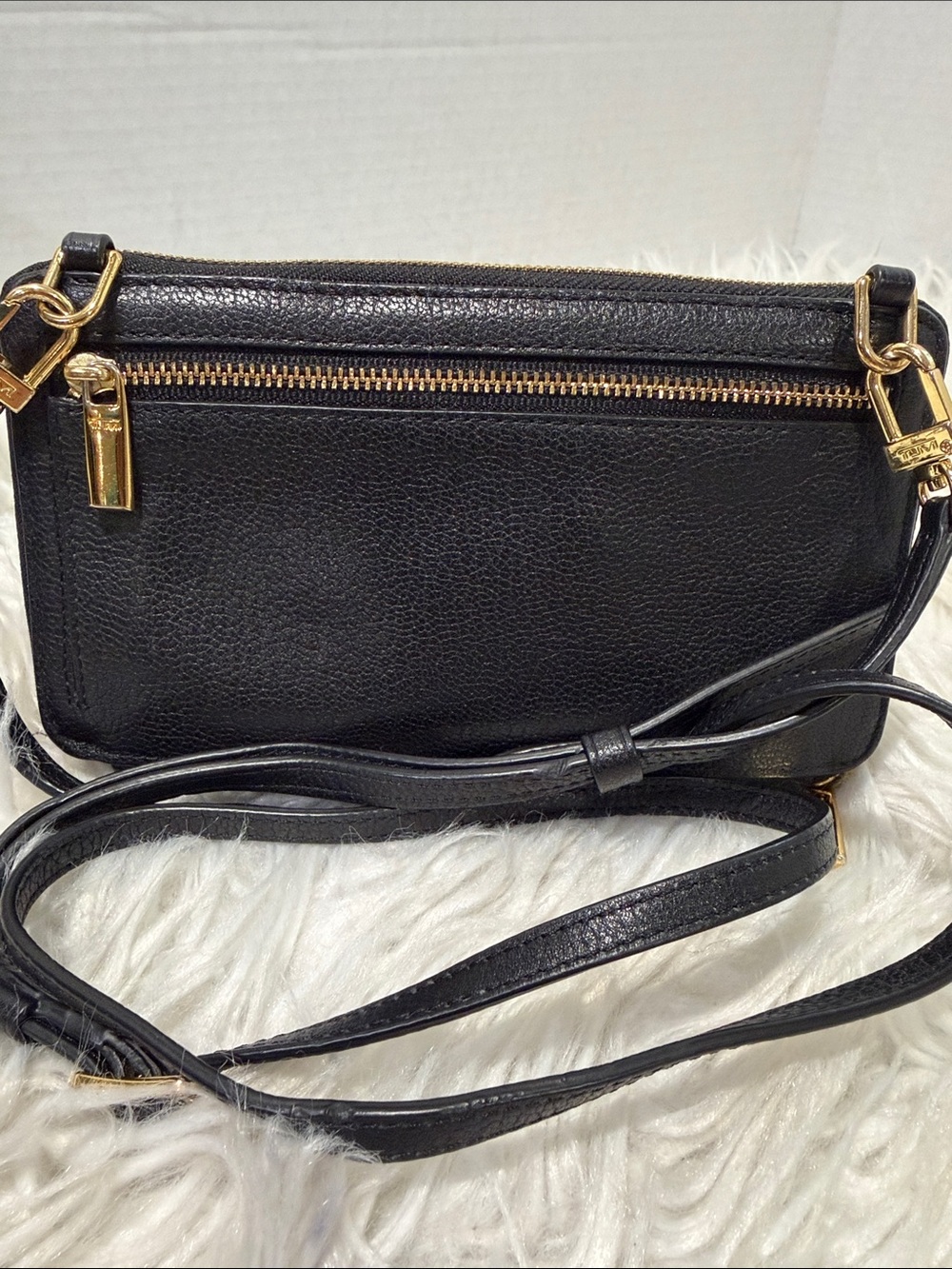 TUMI Crossbody with Gold tone Logo Accent Plate - Picture 3 of 16